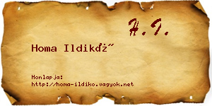 Homa Ildikó névjegykártya